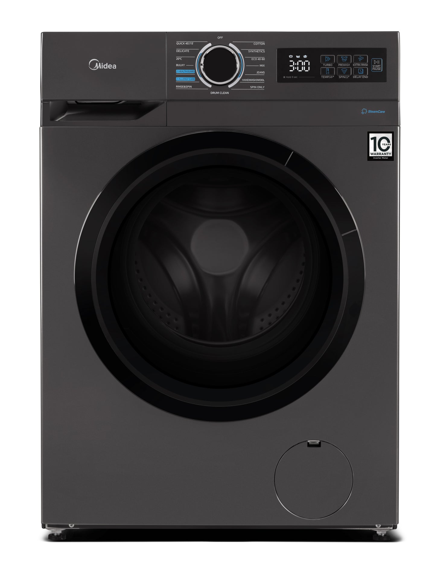 Midea MF110 Front Load Washing Machine 8kg 1400RPM Inverter Quattro Turbo Steam (MF110W80B-TT)